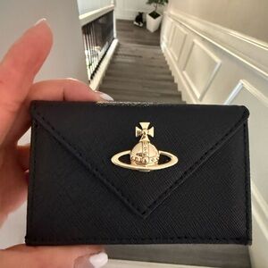 Vivienne Westwood Black Wallet with Gold Orb